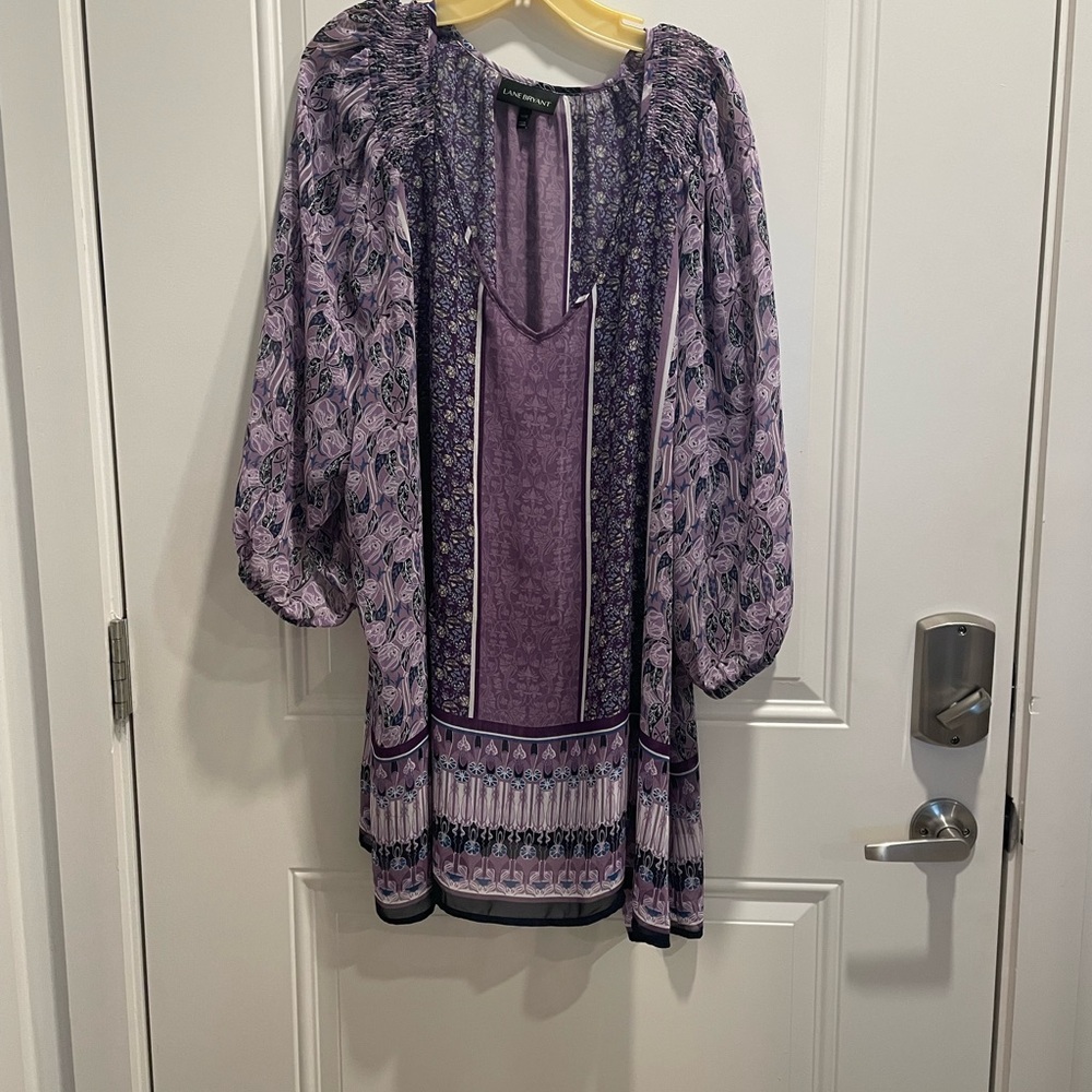 Purple Patterned Tunic Top